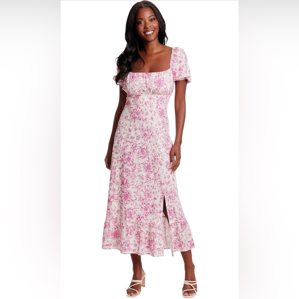 London Times Pink Floral Maxi Dress